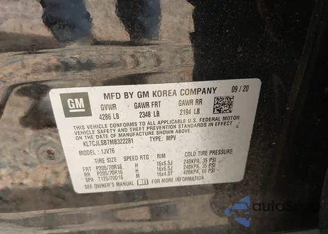 2021 Chevrolet Trax Fwd Lt from USA, damaged, VIN KL7CJLSB7MB322281